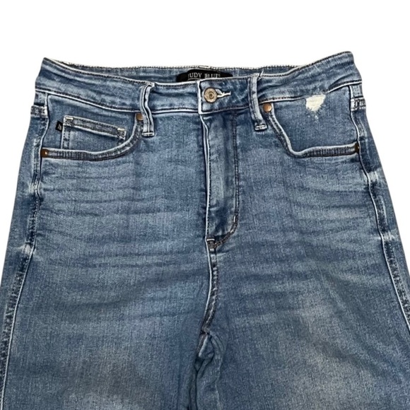 Judy Blue High Rise Tummy Control Knee Destroy Straight Jean Size 9/29 - Picture 4 of 8